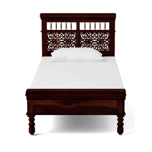 Single Beds Design Myra Solid Wood Single Size Non Storage Bed in Honey Finish
