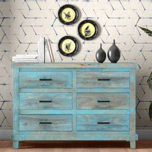 saffron arts Neena Solid Wood Chest of 6 Drawers in Distressed Finish-picture-29