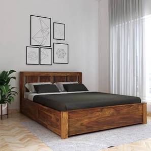 Sable Solid Wood Queen Size Box Storage Bed in Brown Finish-image-49