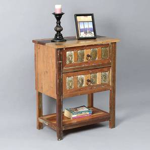 saffron arts Shantay Solid Wood Bedside Table in Distressed Finish-picture-25
