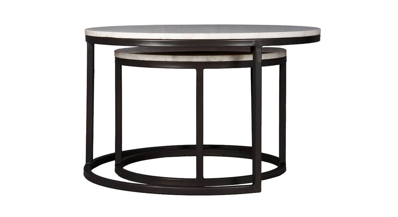 Selma Round Metal Coffee Table in Gold Finish Urban Ladder