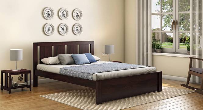 Durban Solid Wood Non Storage Queen Bed With Essential Foam Mattress (Mahogany Finish, Queen Bed Size, 78 x 60 in Mattress Size) by Urban Ladder - Storage Image - 802911