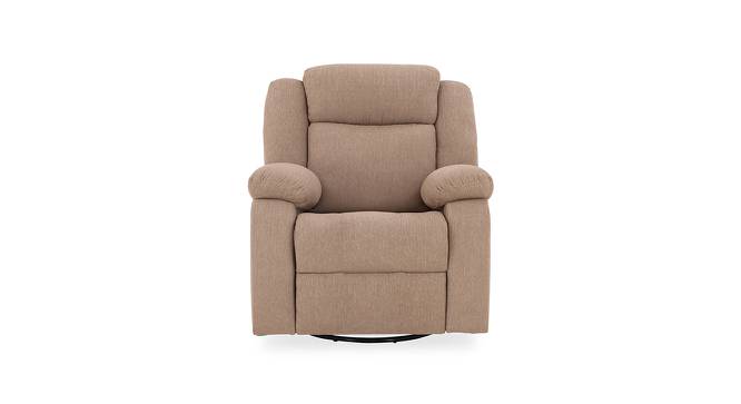 Avalon - Rocking & Revolving Single Seater Fabric Recliner in Plaster Brown Colour (Brown, One Seater) by Urban Ladder - Front View - 