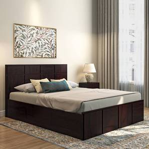 Beds With Mattress Design Astoria Storage Queen Size Bed in Mahogany With Dreamlite Bonnel Spring Mattress (Mahogany Finish, Queen Bed Size, 78 x 60 in Mattress Size)