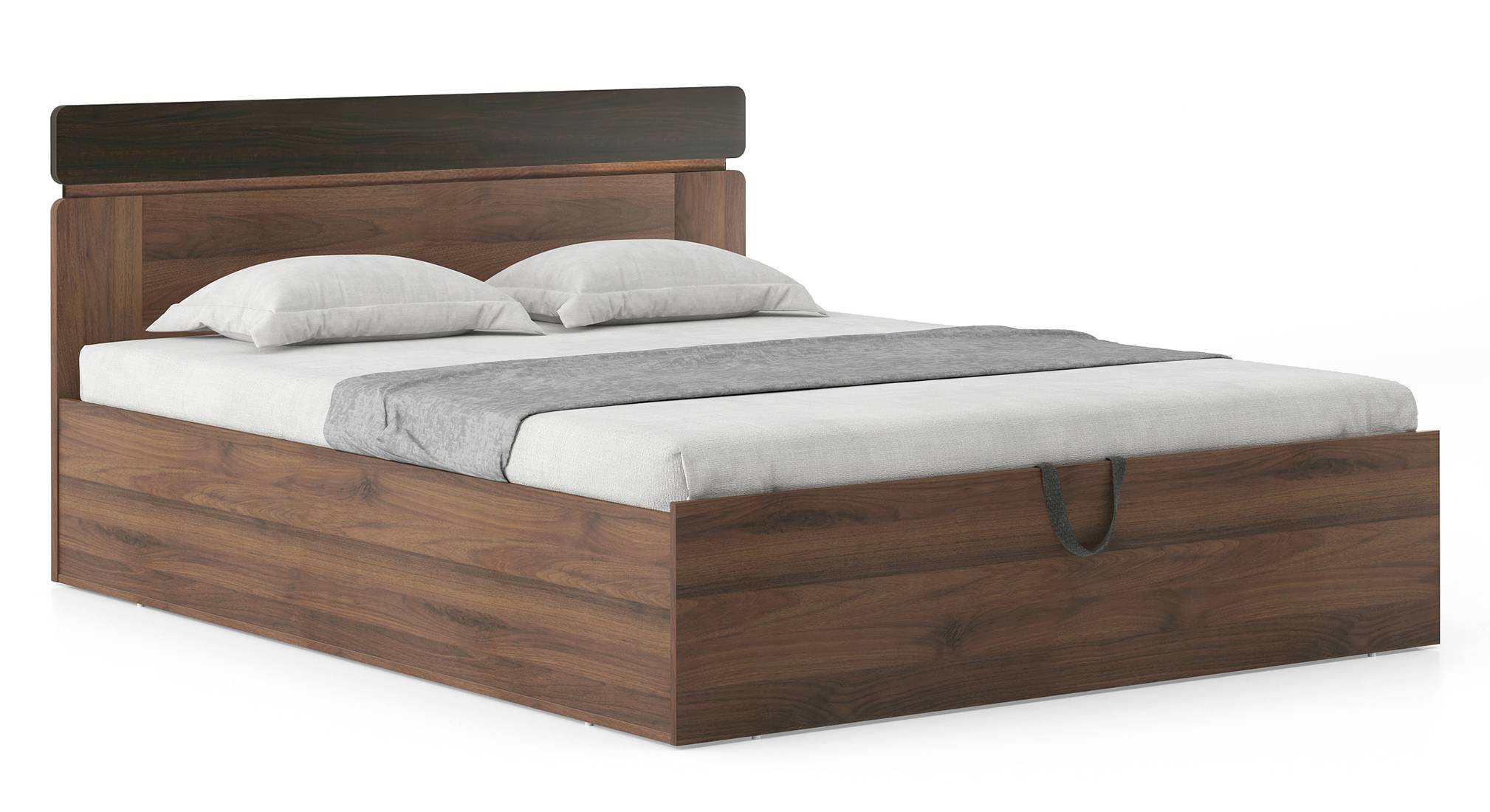Aruba Hydraulic King Bed In Classic Walnut With Dreamlite Bonnel Spring