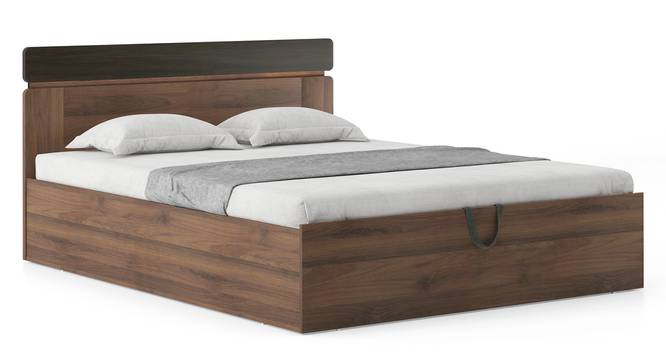 Aruba Hydraulic King Bed In Classic Walnut With Dreamlite Bonnel Spring Mattress (King Bed Size, 78 x 72 in Mattress Size, Classic Walnut Finish) by Urban Ladder - Design 1 Dimension - 807945