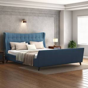 King Size Bed Design Belize Upholstered King Bed With Essential Foam Mattress (King Bed Size, Blue Finish, 78 x 72 in Mattress Size)
