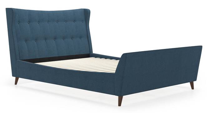 Belize Upholstered Queen Bed With Essential Coir Mattress (Queen Bed Size, Blue Finish) by Urban Ladder - Front View Design 1 - 807972