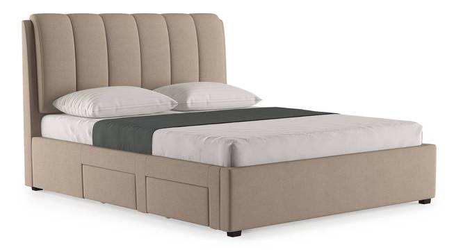 Faroe Upholstered Storage King Bed In Beige With Essential Foam Mattress (King Bed Size, Beige Finish, 78 x 72 in Mattress Size) by Urban Ladder - Design 1 Close View - 807998