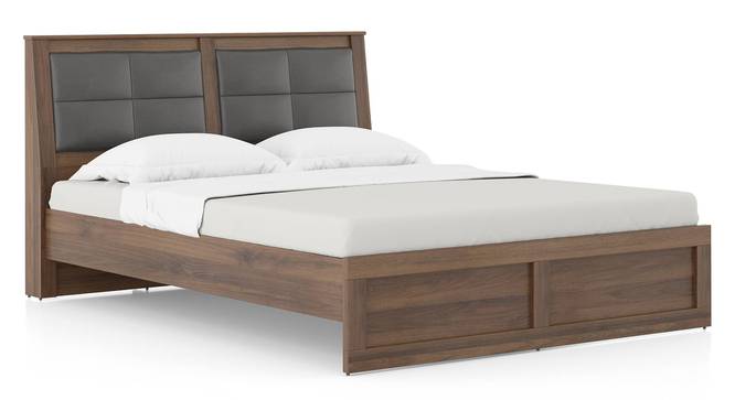 Pico Non Storage Queen Bed In Classic Walnut With Essential Coir Mattress (Queen Bed Size, 78 x 60 in Mattress Size, Classic Walnut Finish) by Urban Ladder - Storage Image - 808034