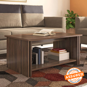 Table Furniture Design Adele Rectangular Engineered Wood Coffee Table in Classic Walnut Finish