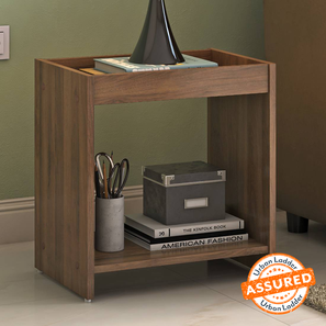 Ottoman And Side Tables Design Ally Engineered Wood Side Table in Classic Walnut Finish