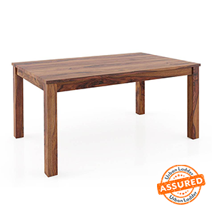 Solid Wood Best Buys Design Arabia 6 Seater Dining Table (Teak Finish)