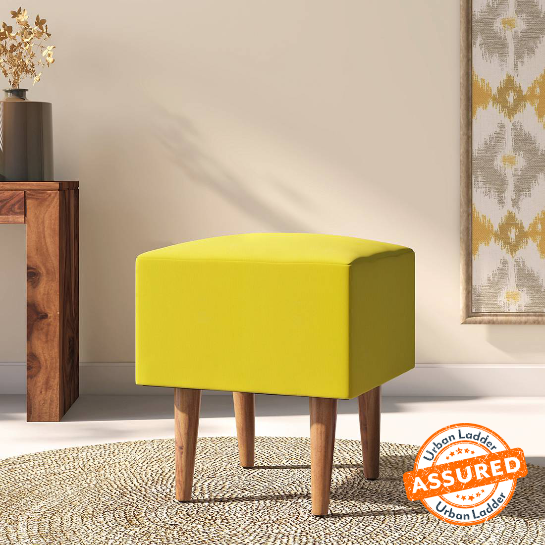 Mustard ottoman sales stool