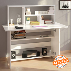 Study Home Office Tables In Mysuru Design Anton Engineered Wood Study Table in White Finish