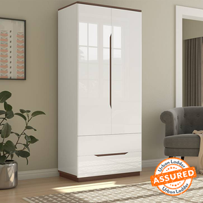 Cupboards Design Baltoro Engineered Wood 2 Door Wardrobe in White Finish