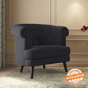 Wing Lounge Chairs Design Bardot Lounge Chair in  Space Grey Velvet Fabric