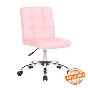 Clearance Sale Fhs Design Aymeric Leatherette Study Chair in Light Pink Colour