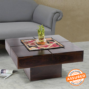 Coffee Table Design Baden Square Solid Wood Coffee Table in Walnut Finish