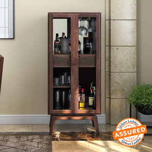 Storage And Accessories Design Boisdale Solid Wood Bar Cabinet in Walnut Finish