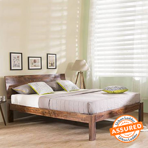 Kings Beds Without Storage Design Boston Solid Wood King Size Non Storage Bed in Teak Finish
