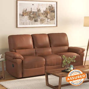 3 Seater Recliners Design Bernice Three Seater Recliner in Tan Colour