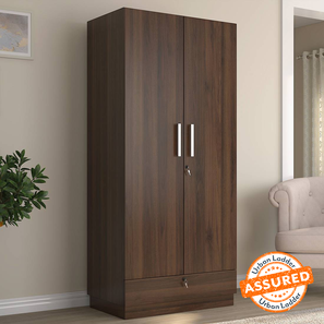 Wardrobes In Indore Design Bocado Engineered Wood 2 Door Wardrobe in Columbian Walnut Finish