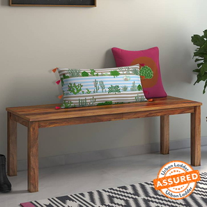 Benches Design Capra Solid Wood Dining Bench in Teak Finish