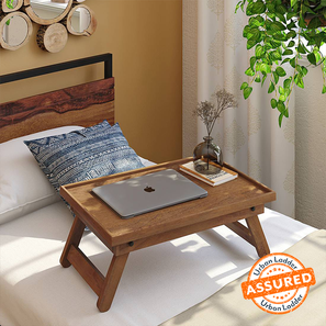Laptop Table Design Cabello Solid Wood Laptop Table in Amber Walnut