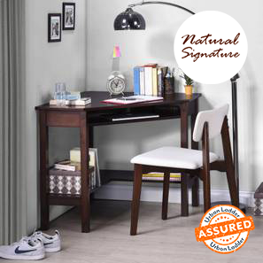 Study Home Office Tables In Mysuru Design Collins Solid Wood Study Table in Dark Walnut Finish