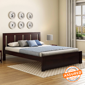 King Size Bed Design Durban Solid Wood King Size Bed in Mahogany Finish