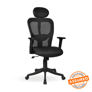Office Chairs Design Edmund Fabric And Plastic Study Chair in Black Colour
