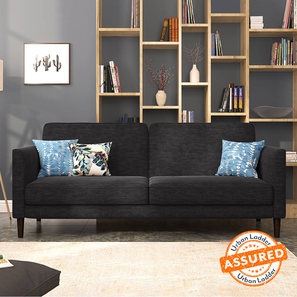 Fabric Sofa Cum Bed Design Felicity 3 Seater Click Clack Sofa cum Bed In Graphite Grey Colour