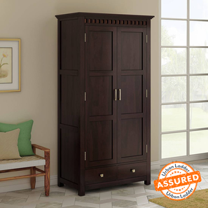 Fidora Range Design Fidora Solid Wood 2 Door Wardrobe in Mahogany Finish