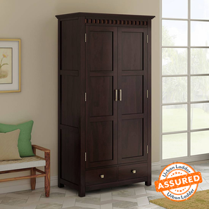Almirah Design Fidora Solid Wood 2 Door Wardrobe in Mahogany Finish