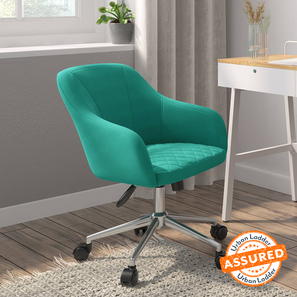 Reading Chair Design Ferriss Fabric Study Chair in Aqua Blue Colour