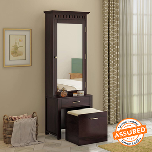 Dressers Mirrors Design Fidora Solid Wood Dressing Table in Mahogany Finish