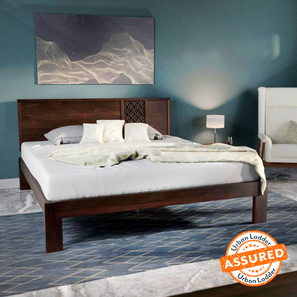 Queen Size Bed Design Alaca Solid Wood Queen Size Bed in Mahogany Finish