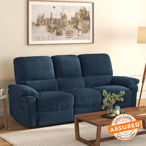 3 Seater Recliners Design Bernice Three Seater Recliner in Capri Blue Colour