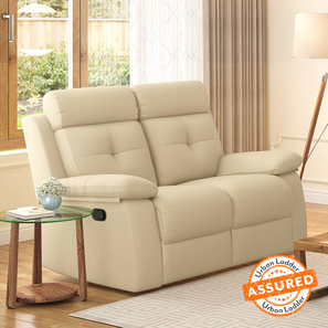 2 Seater Recliners Design Raphael Leatherette Two Seater Manual Recliner in Off White Colour