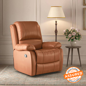 Recliners Design Lebowski Leatherette One Seater Manual Recliner in Tan Leatherette Colour
