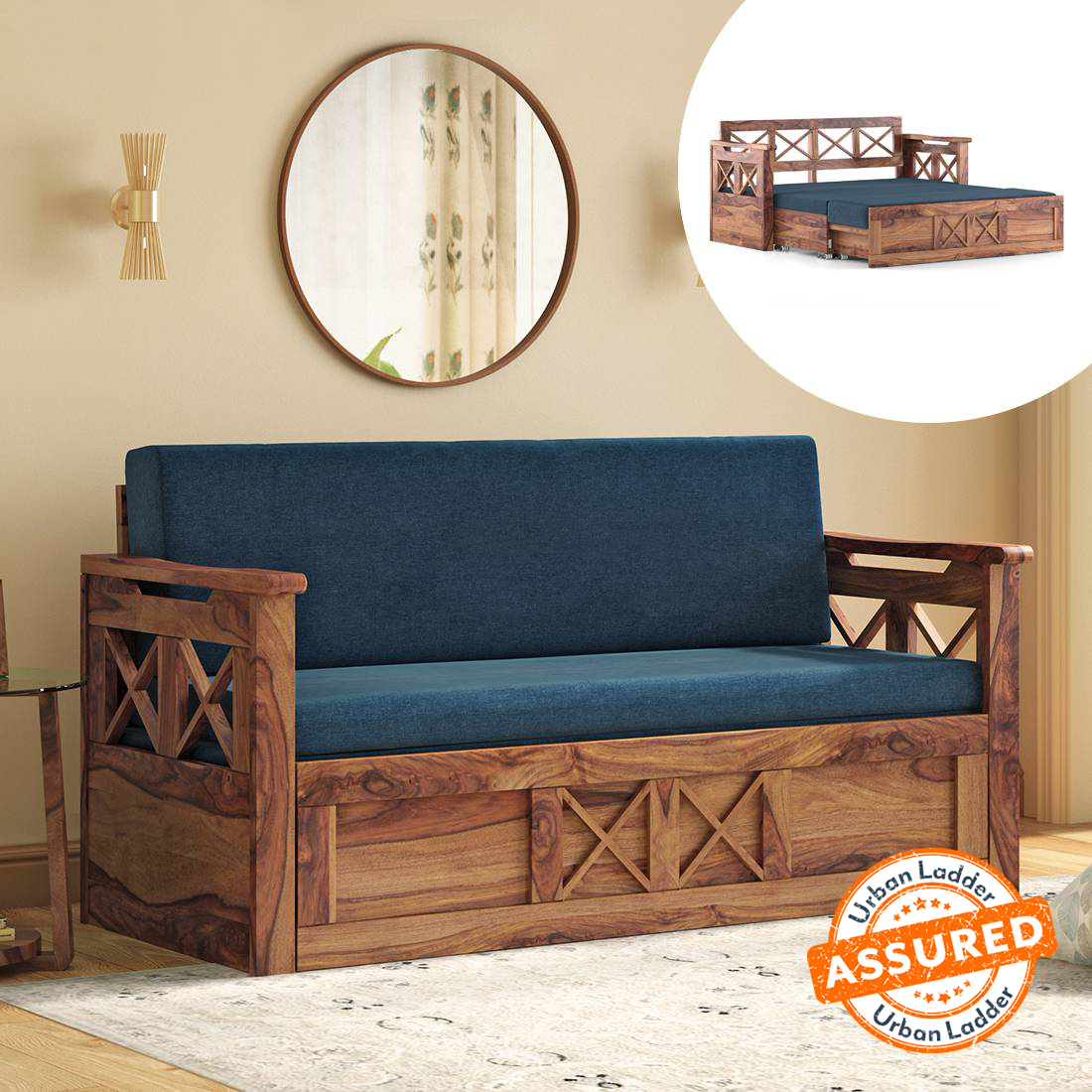 Wood Sofa Bed Baci Living Room
