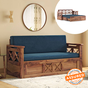 Sofa Cum Bed Design Bram 3 Seater Pull Out Sofa cum Bed In Delft Blue Colour