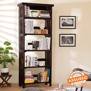 Furniture Stores In Wanaparthy Design Rhodes Solid Wood Bookshelf in Mahogany Finish