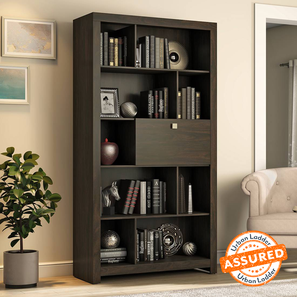 Showcase Design Theodore Engineered Wood Bookshelf in Rustic Walnut Finish