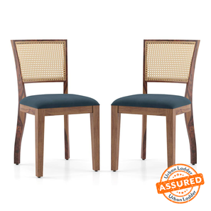 Cane Chair Design Argiro Solid Wood Dining Chair set of 2 in Teak Finish
