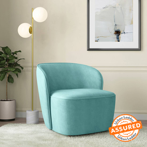 Accent Chairs Design Portia Fabric Accent Chair in Icy Turquoise Colour
