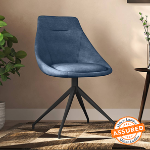 Revolving Chair Design Doris Fabric Accent Chair in Blue Colour