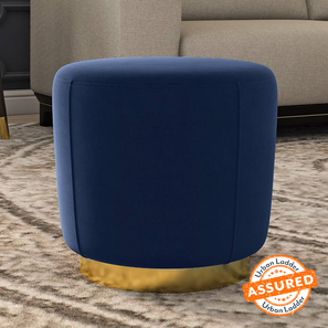 Ottomans Design Sinata Ottoman (Antique Brass Finish, Blue Velvet)