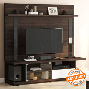 Iwaki Living Room Design Iwaki Engineered Wood Swivel TV Unit (Large Size, Floor Standing Unit, Deep Walnut Finish)